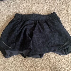 Black cheetah print lulu lemon shorts